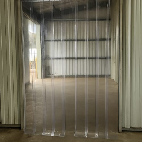 Customer photo review of Partition PVC Strip Curtains (Hook On) - Energy-Saving, Clear, Flexible Panels for Internal Space Division