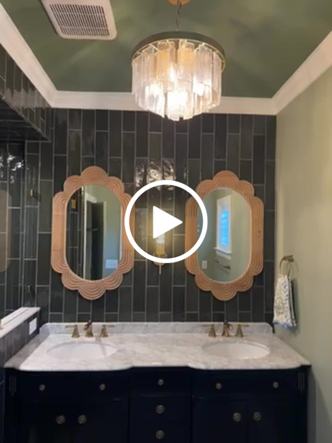 Customer video review of Tiered Hammered Water Glass Round Semi Flush Mount