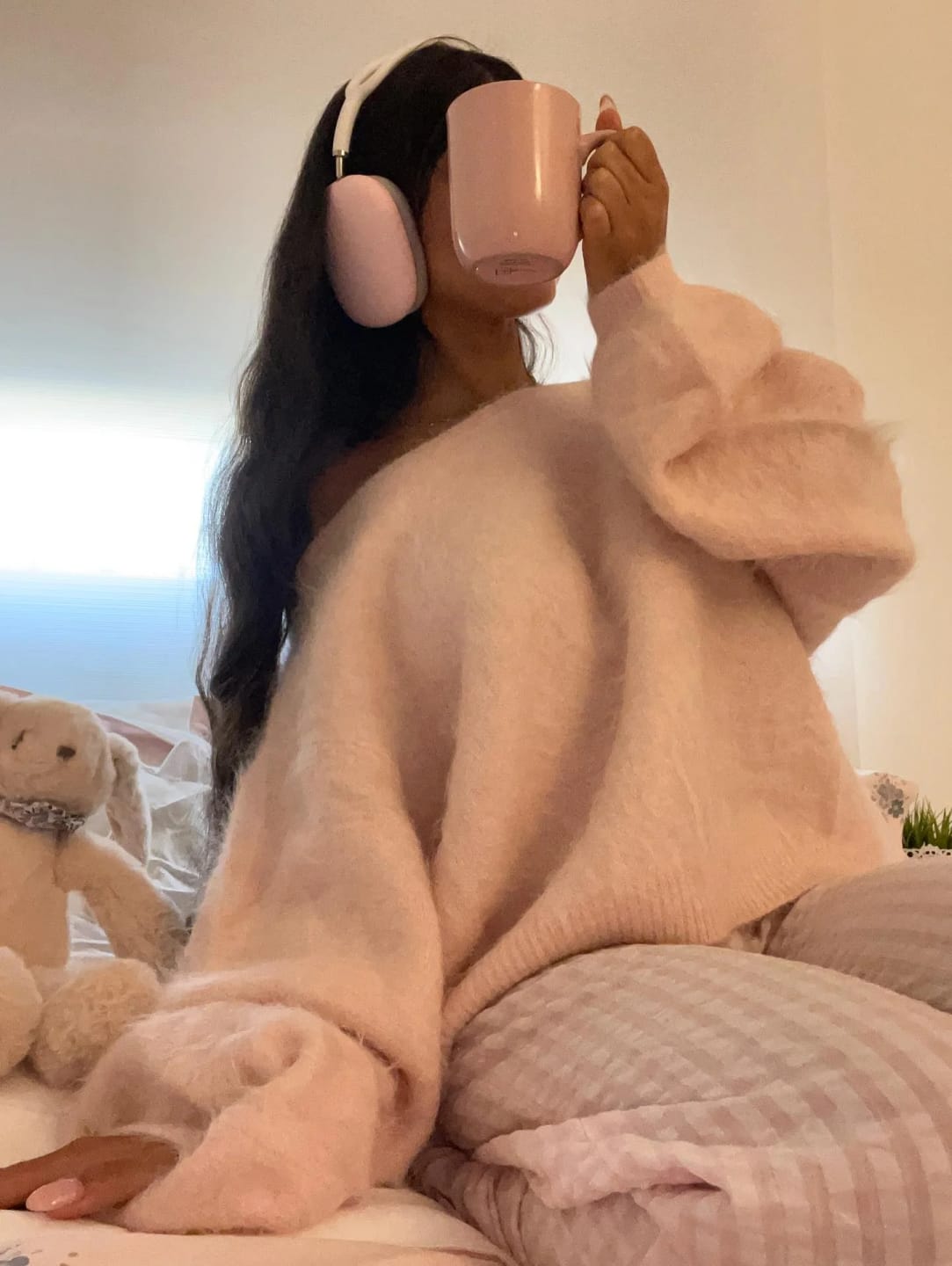 Customer photo review of Meryl Off-Shoulder Mohair Sweater
