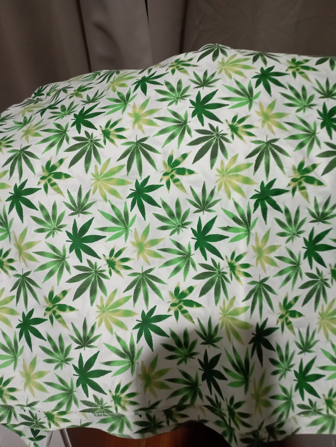 Customer photo review of Printed Poly Cotton Ganja White 115cm