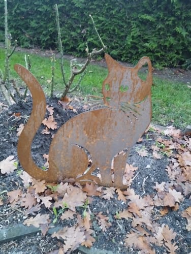 Customer photo review of Gartenstecker Katze sitzend
