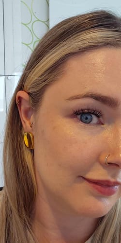Customer photo review of Square Shaped Earrings