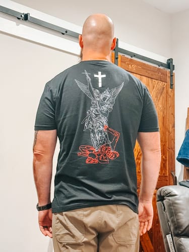 Customer photo review of SAINT MICHAEL T-shirt