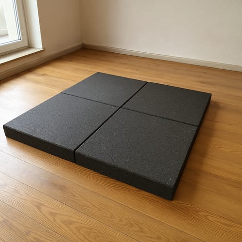 Customer photo review of Heavy Duty Sound Deadening Acoustic Rubber Tiles – Affordable, Age-Resistant, Rot-Proof, Excellent Soundproofing, 30kg Each, Durable Acoustic Solution