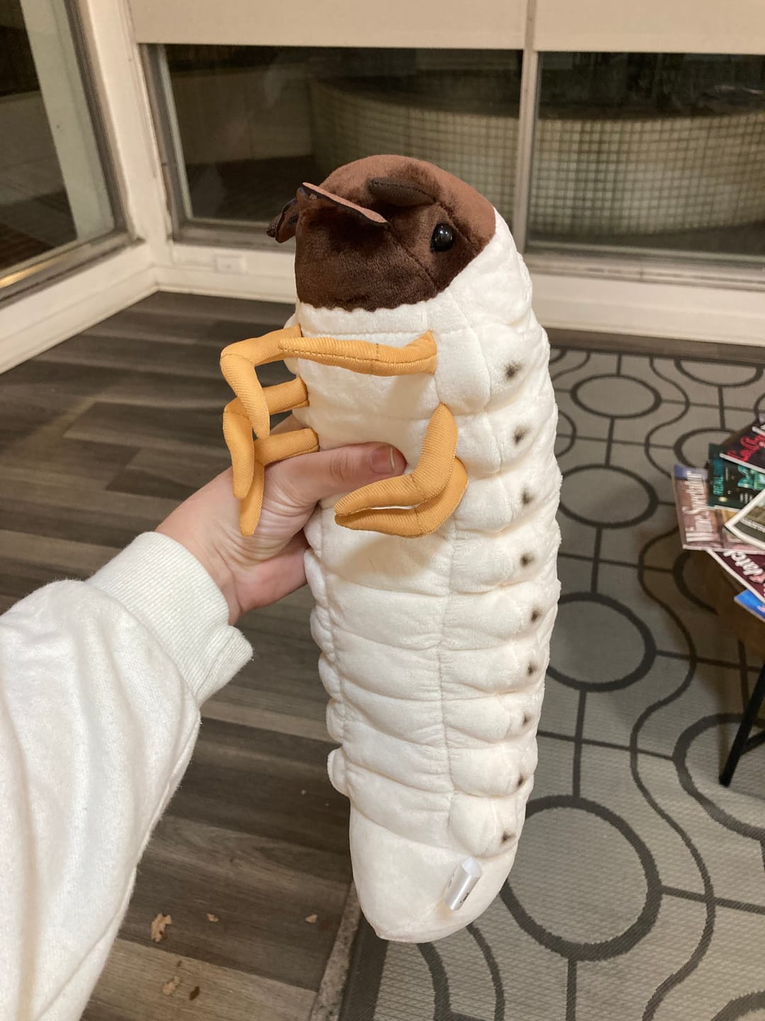 Customer photo review of White Grub Soft Stuffed Plush Toy