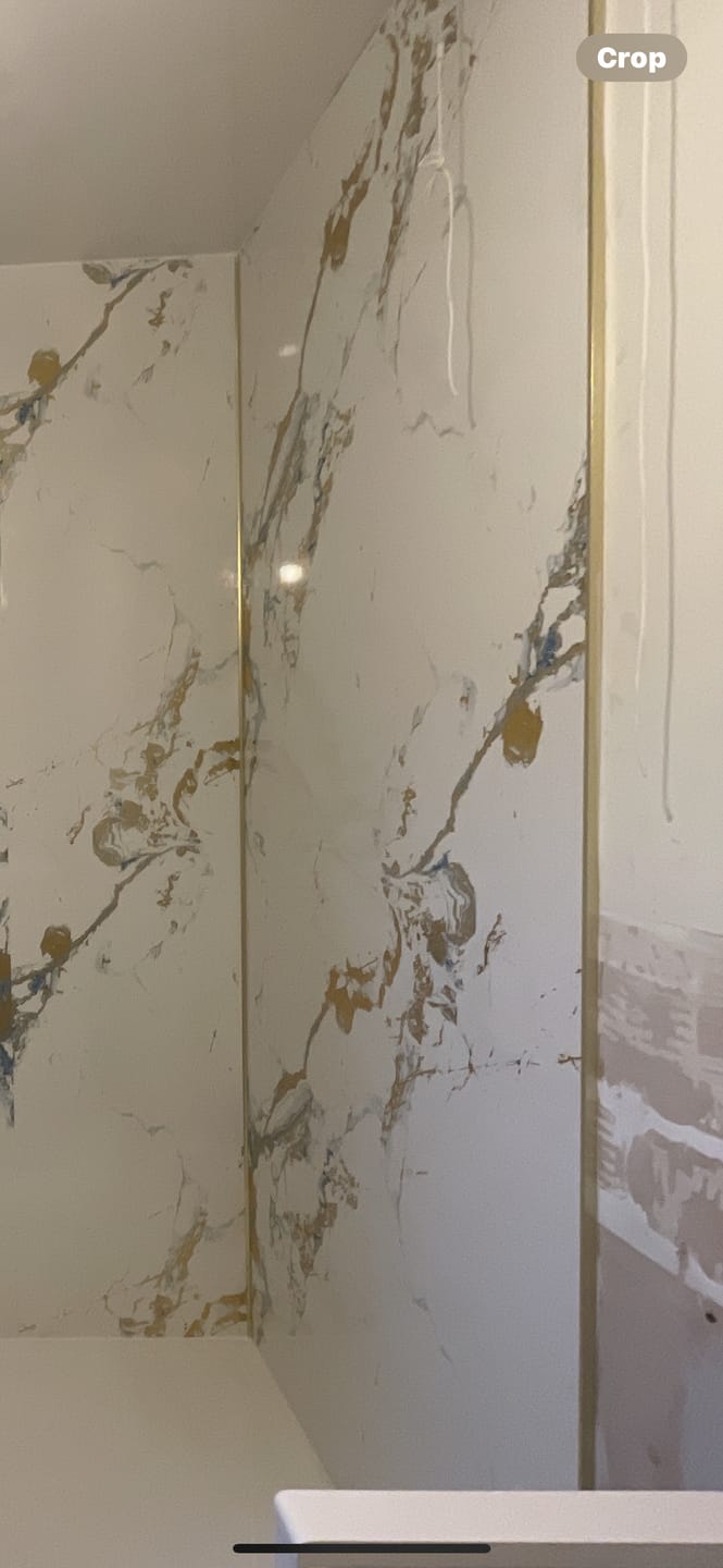 Customer photo review of 10mm Brushed Gold Aluminium Internal Corner Trim