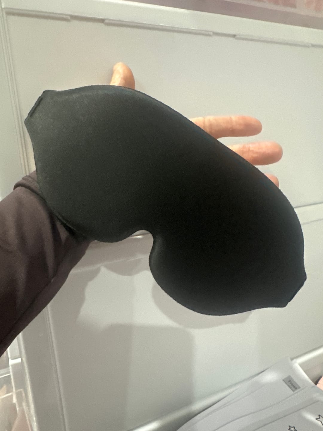 Customer photo review of 3D Contoured Eyelash Extension Blackout Protection Sleep Eye Mask