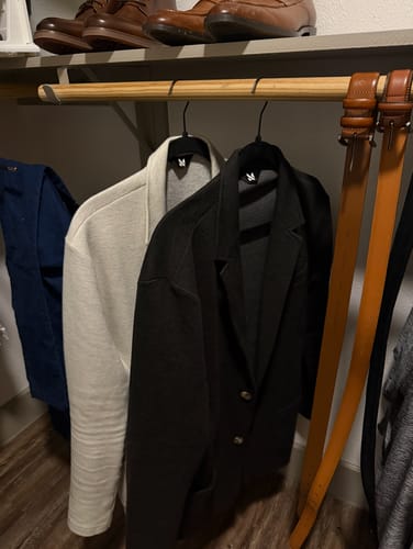 Customer photo review of Casual Knit Blazer: Oatmeal
