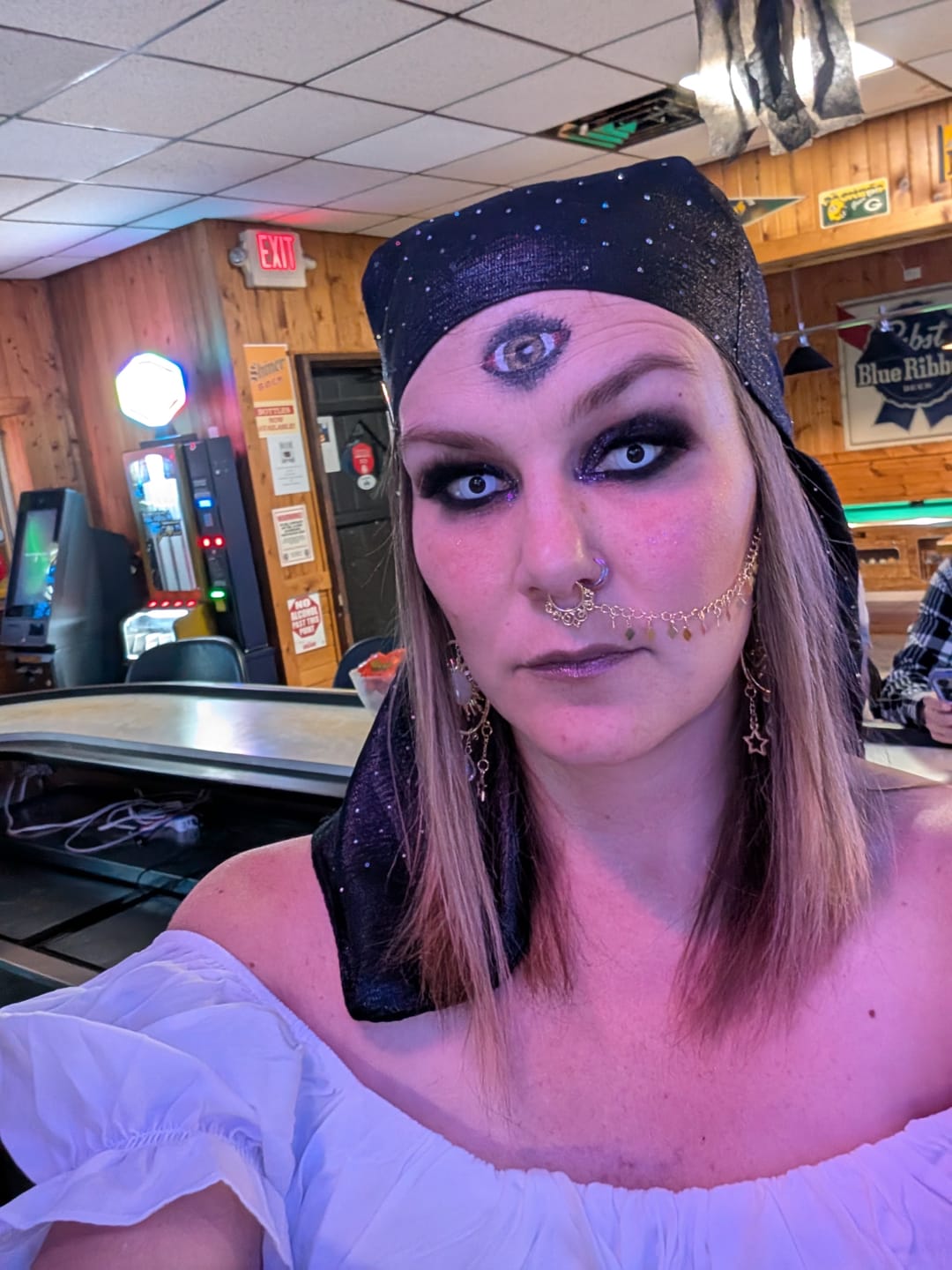 Customer photo review of Halloween Whiteout Prescription Colored Contact Lenses