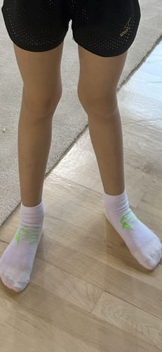 Customer photo review of Reinforced sole socks with ribbon gymnast print