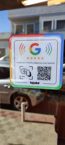Customer photo review of Placa Reseñas de Google