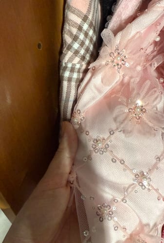Customer photo review of Averie Beaded Sequin Skirt + Lace Shorts