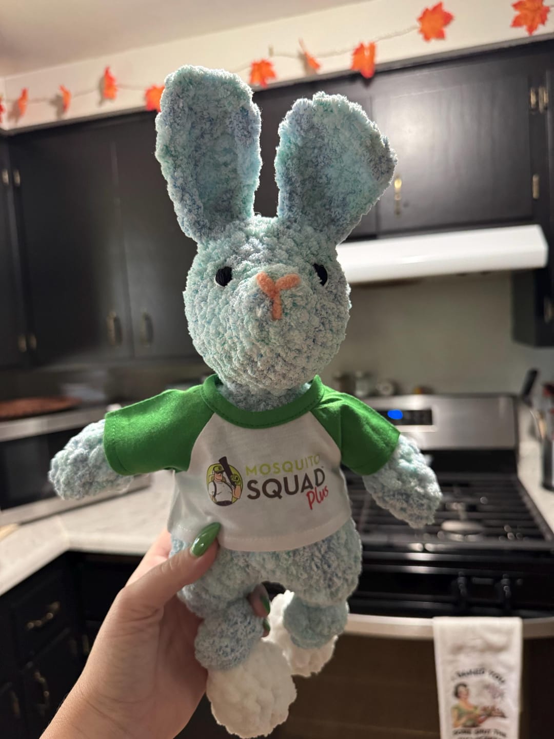 Customer photo review of CUSTOM Stuffed Animal T-SHIRT, Fits 8 Inch Stuffed Animals, Plushie Clothing, Personalized Photo and Text Shirt