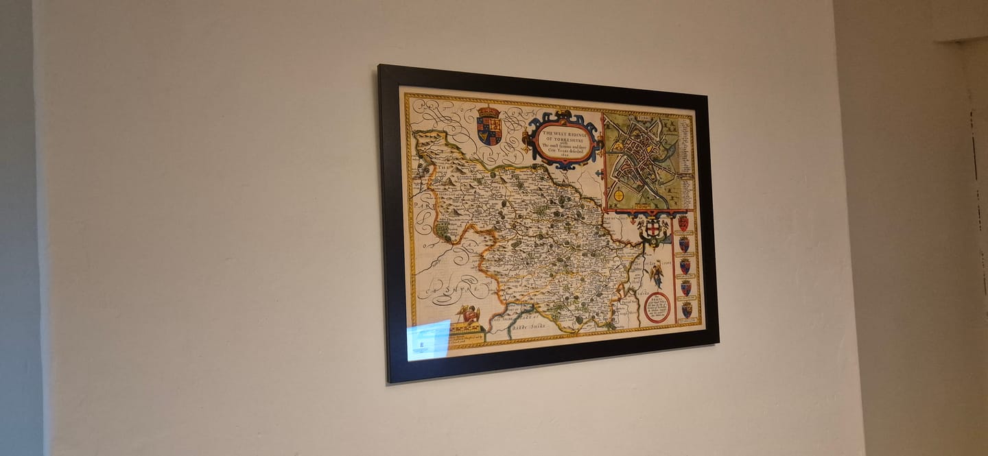 Customer photo review of Old Map of West Yorkshire, 1611 by John Speed - York, Bradford, Sheffield, Leeds, Huddersfield