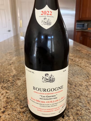 Customer photo review of 2022 Domaine Jean-Michel Guillon & Fils Bourgogne Les Graviers Pinot Noir