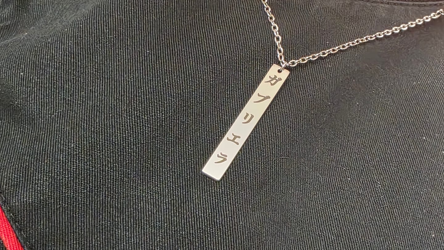 Customer photo review of Collier Japonais Personnalisé
