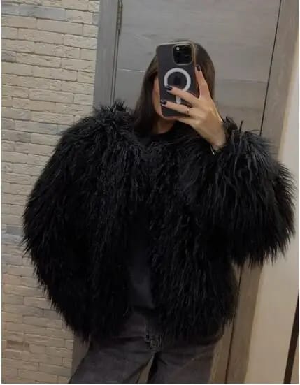 Customer photo review of Reese Short Faux Fur Coat