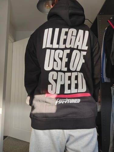 Customer photo review of Illegal Use Of Speed Womens Hoodie