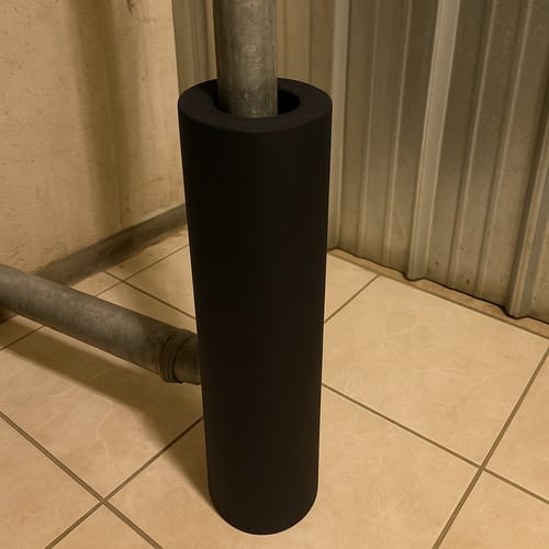 Customer photo review of Pipe Insulation Foam Class O Tube Black 60mm x 25mm Wall 2m
