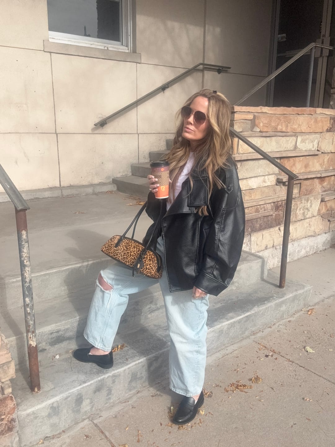 Customer photo review of Cecil Asymmetrical Leather Jacket