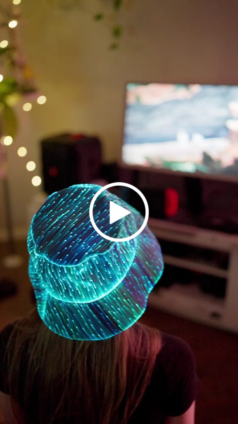 Customer video review of LED Light Up Rave Bucket Hat