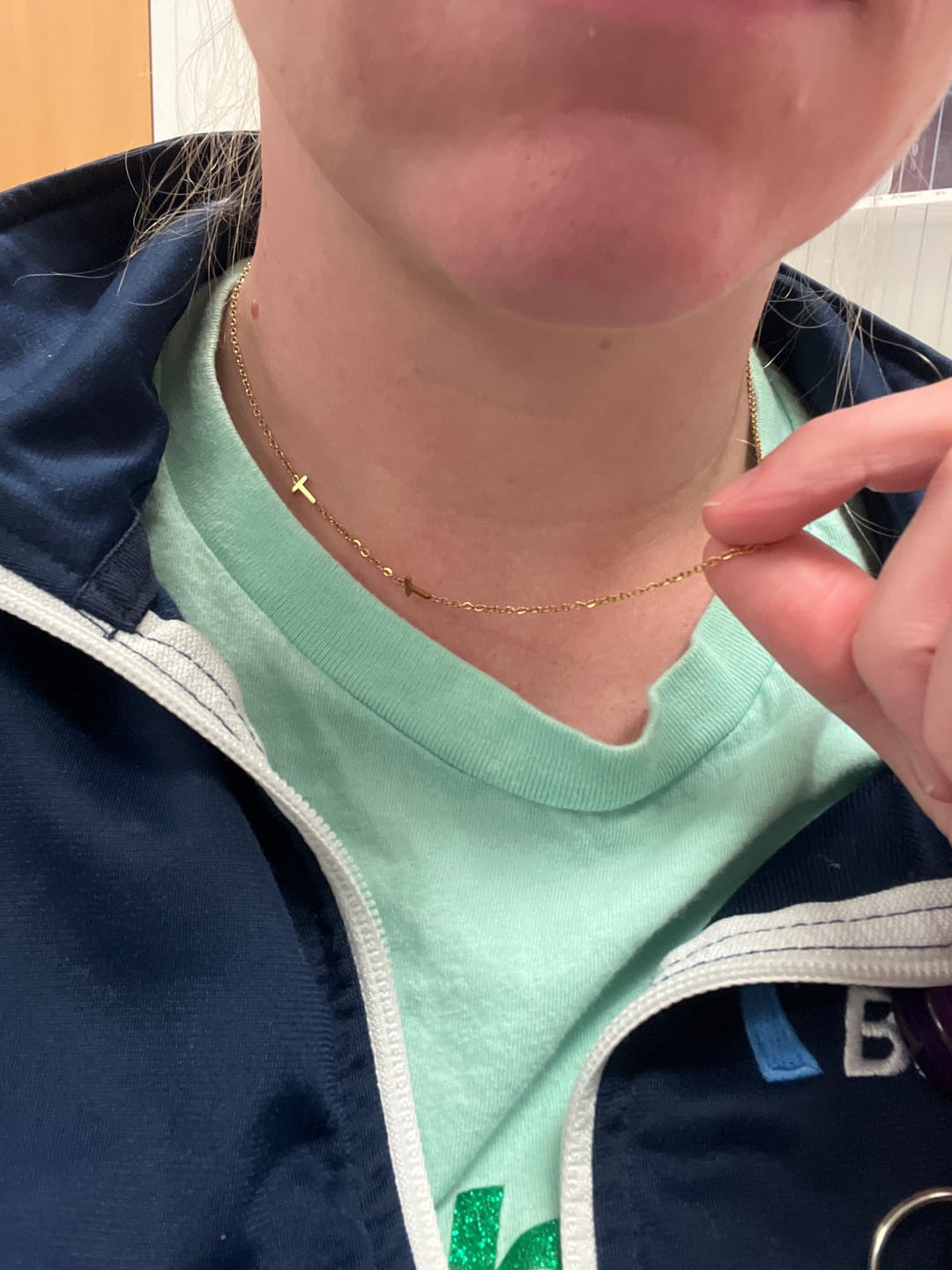 Customer photo review of Personalized Sideway Initial Necklace 18K Best Seller