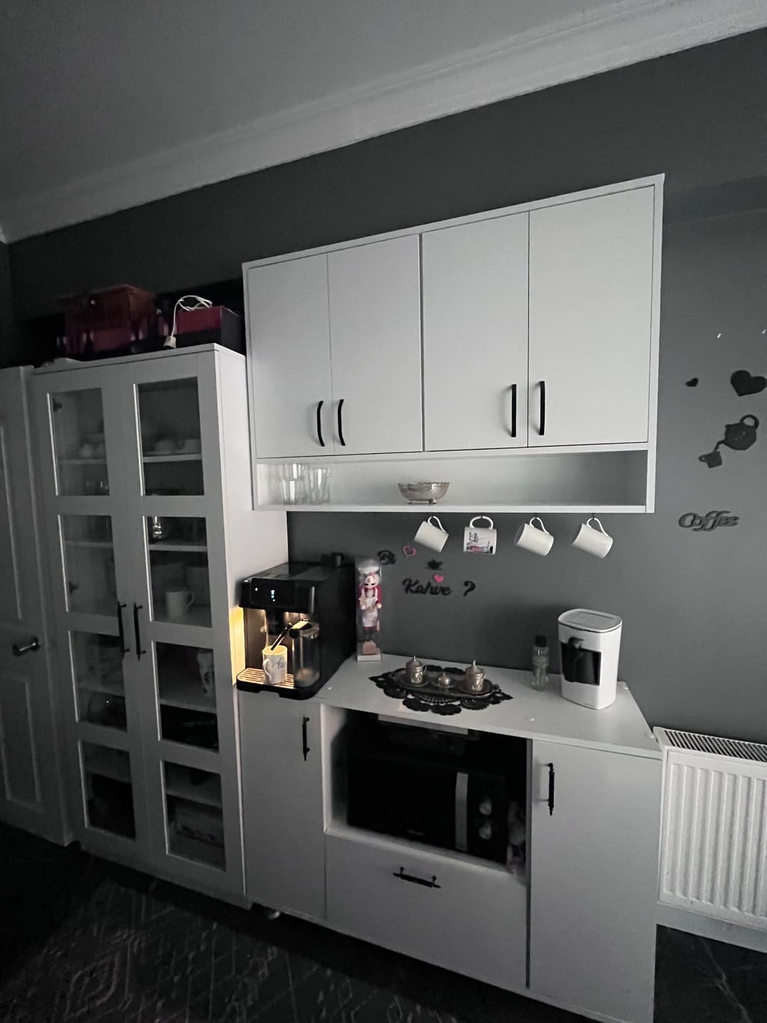 Customer photo review of Rani JE199 Kahve Köşesi Çok Amaçlı Dolap Üst Modül Mutfak Rafı Beyaz