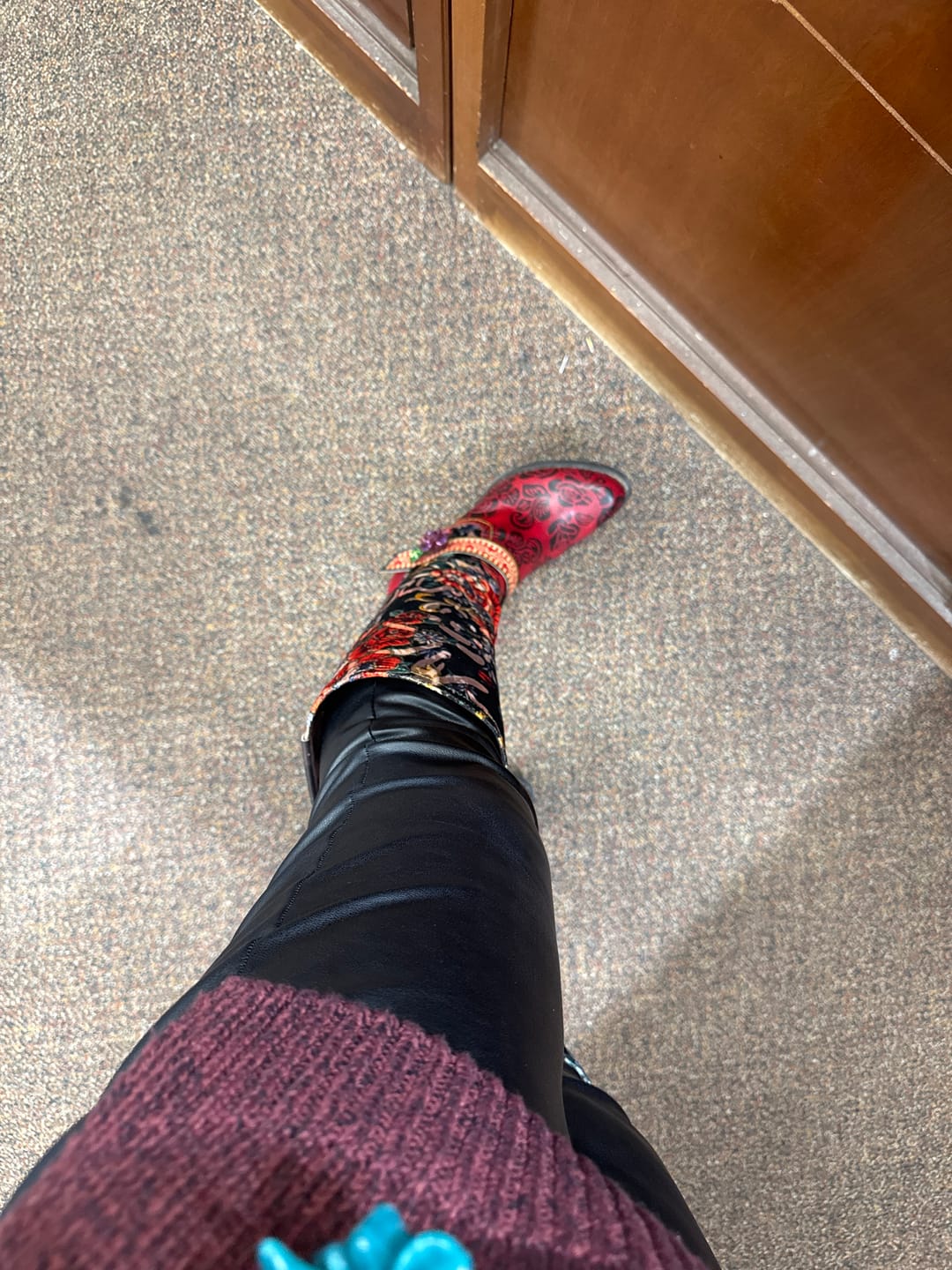 Customer photo review of Handmade Floral Embossed Embroidery Elegant Boots