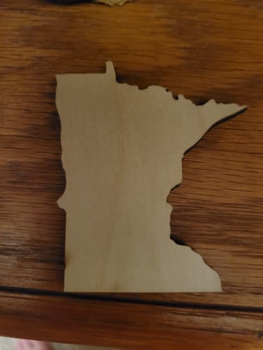 Customer photo review of Unfinished Wood Minnesota Shape - State - Craft - up to 46" DIY