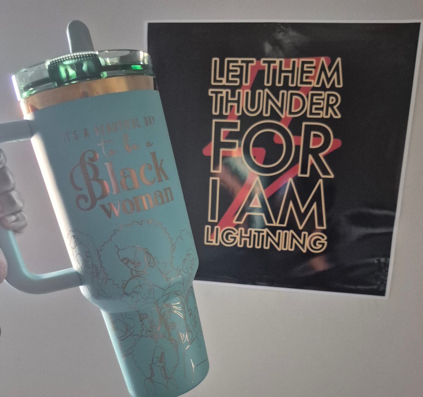 Customer photo review of Teal Tranquility HydraLock™ Leakproof Flip Straw Tumbler - 40oz