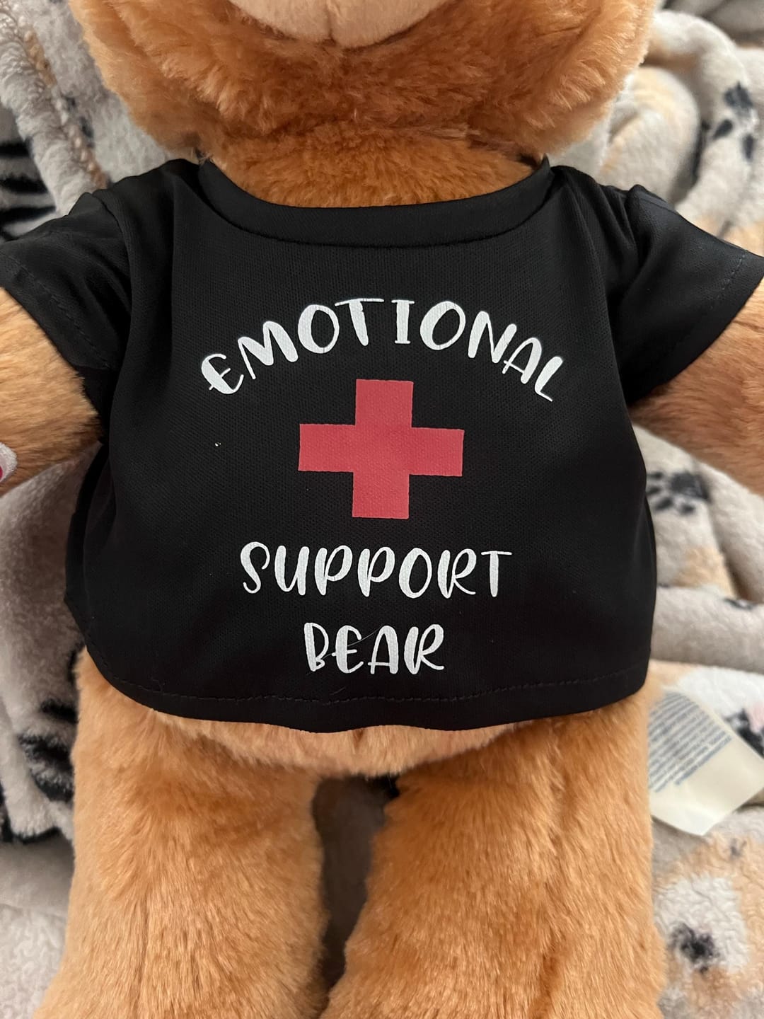 Customer photo review of EMOTIONAL SUPPORT Bear T-Shirt | Fits BAB & 14 to 16 Inch Stuffed Animals | Teddy Bear Outfit | Plushie Clothing