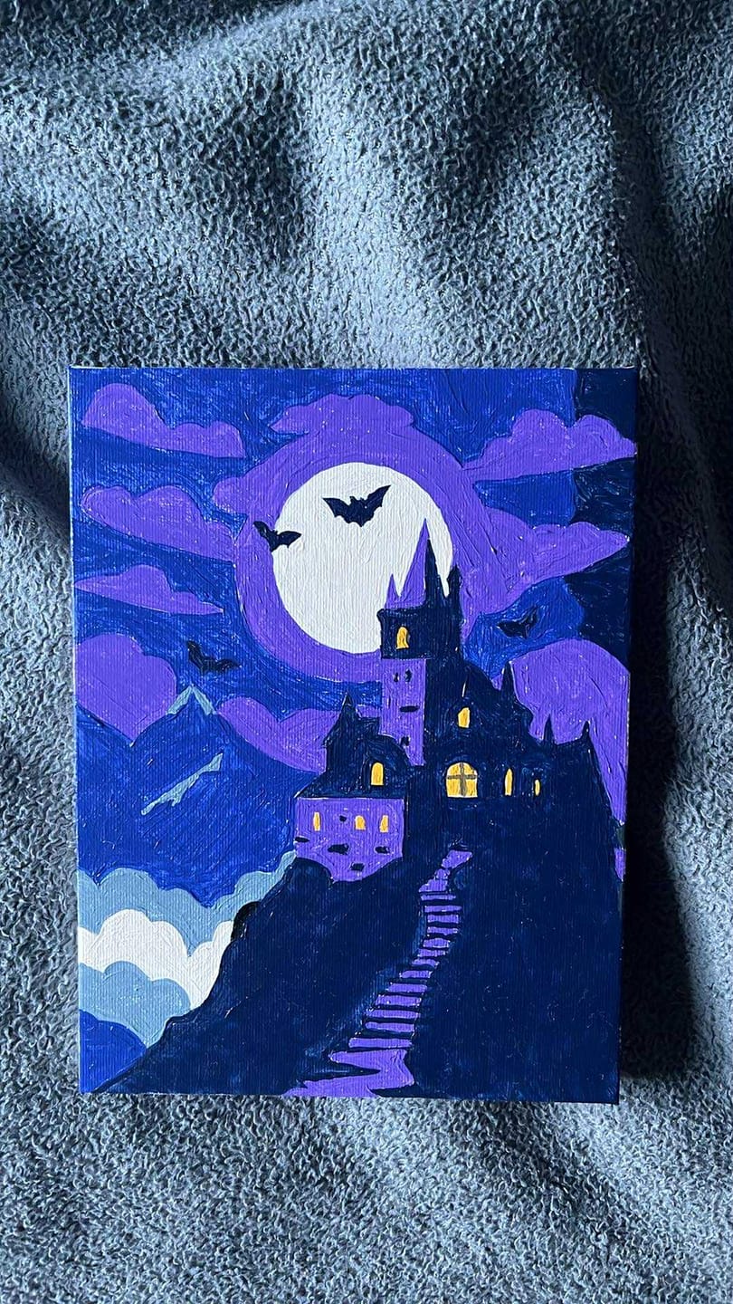 Customer photo review of 6 Mini Paintings - Spooky Autumn Set