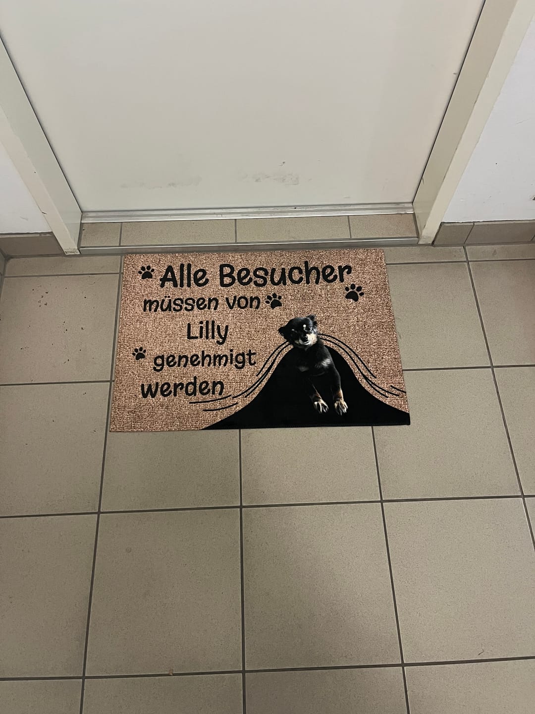Customer photo review of Besuch genehmigt - Individuelle Fußmatte