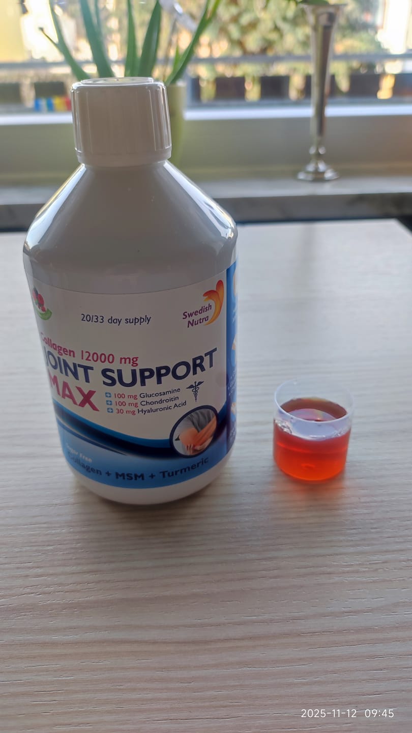 Customer photo review of Swedish Nutra – Collagen Joint Support MAX, skystas jūrinis kolagenas sąnariams, 500 ml
