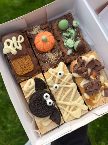 Customer photo review of Halloween Brownie Box 🎃🕷️