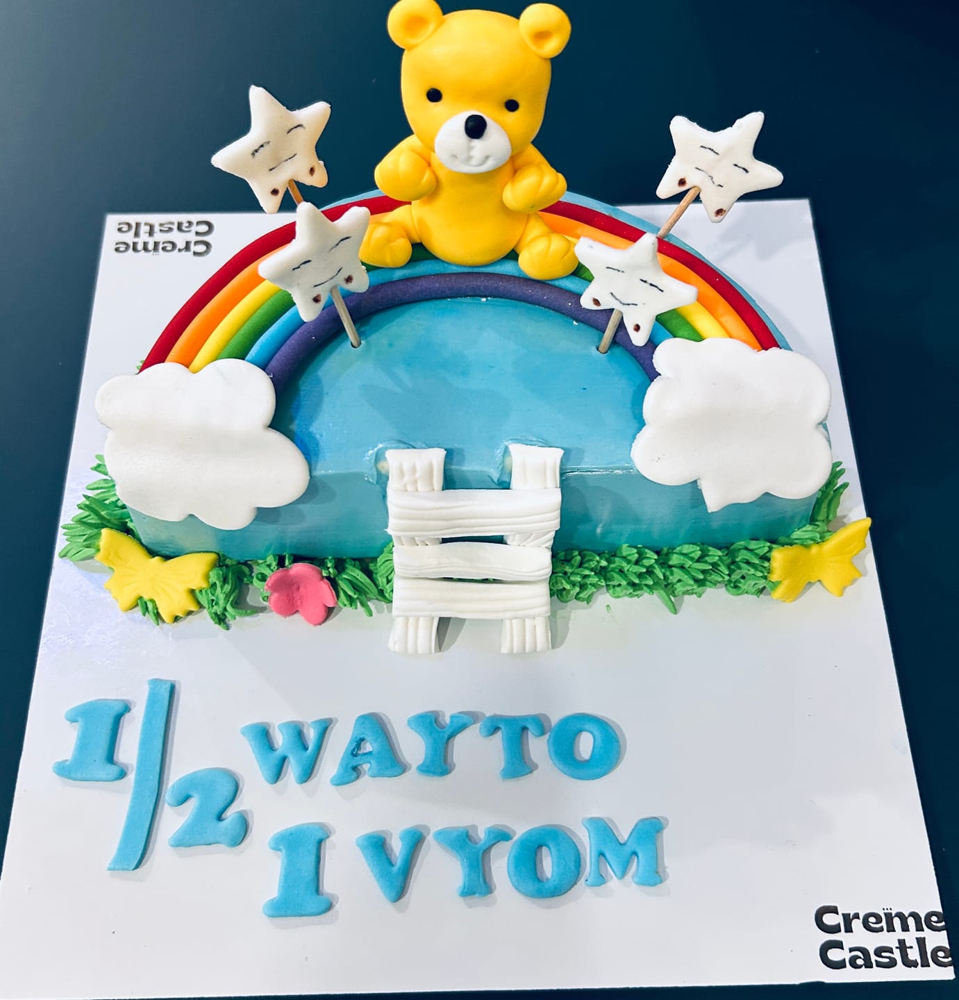 Customer photo review of Teddy Half Design Cake