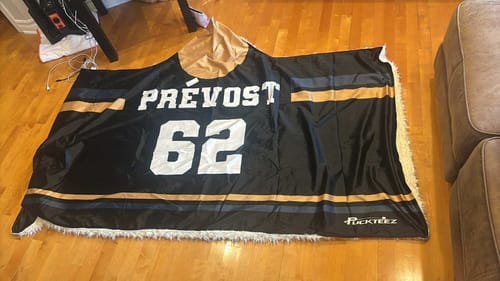 Customer photo review of Personalized Hockey Hooded Blanket