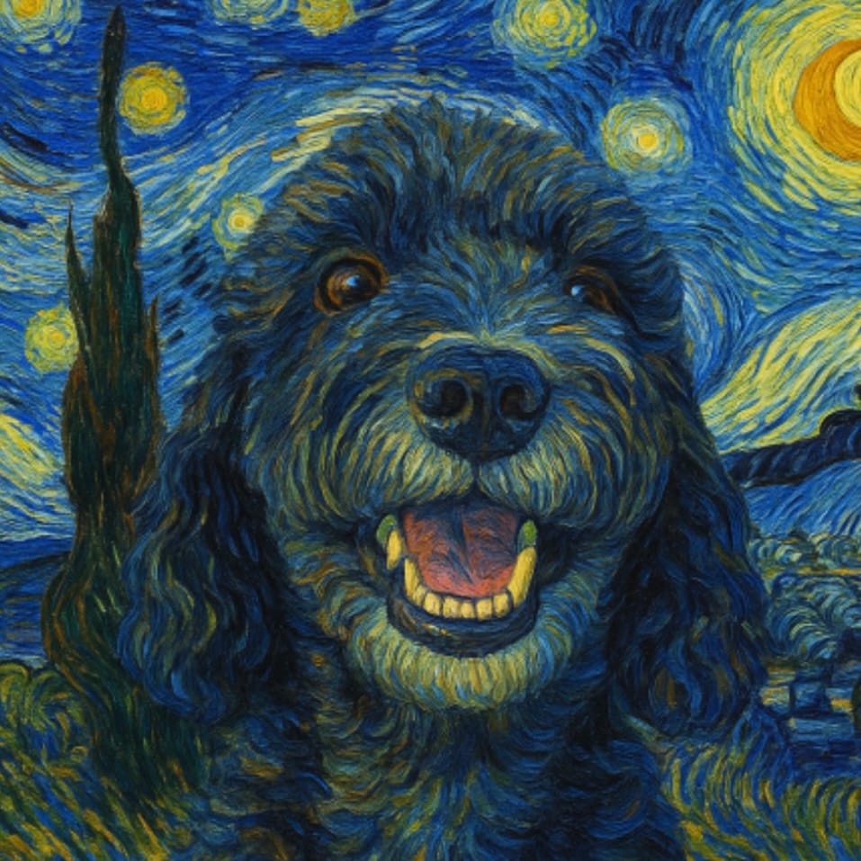 Customer photo review of Custom Pet Sweatshirt for Women - Van Gogh Painting Style