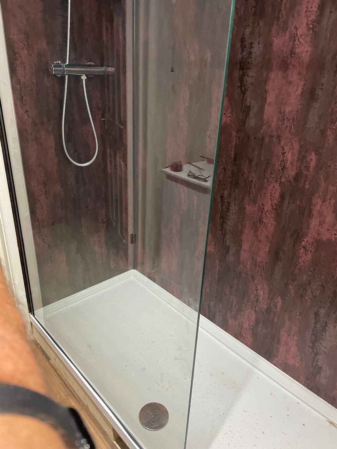 Customer photo review of 10mm Copper Retro Metallic Matt Shower Panel 1M x 2.4M