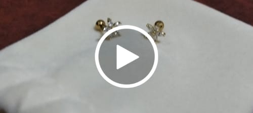 Customer video review of Piercing flora zirconia