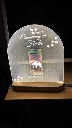 Customer photo review of Zur liebevollen Erinnerung – LED-Lampe für Hund/Katze