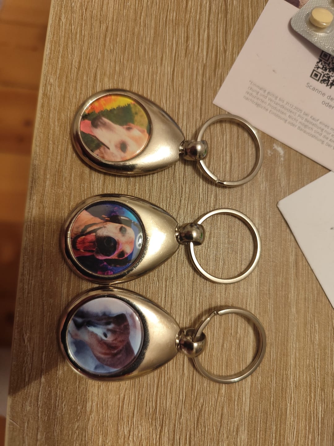 Customer photo review of Schlüsselanhänger-Bundle Rund 3x dein Foto für nur 19,90 €