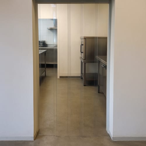 Customer photo review of Food Grade PVC Strip Cut to Size Food Safe Clear PVC Curtain 200mm x 2mm Compliant with EC Regulations Ideal for Food & Catering