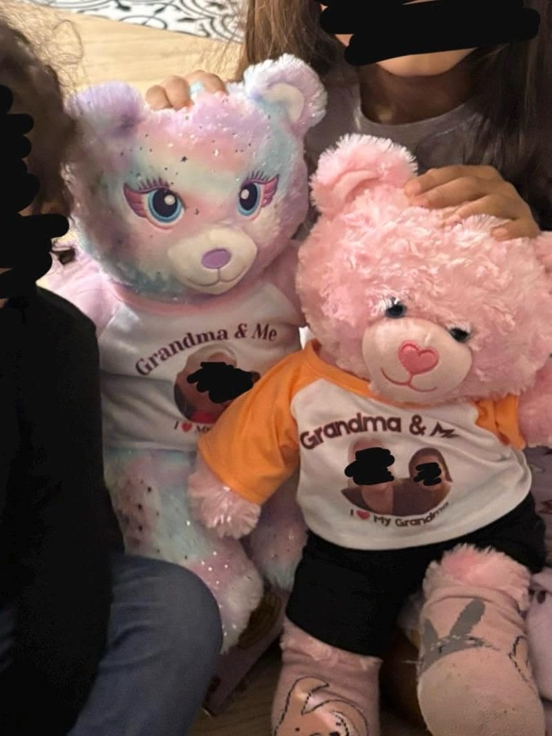 Customer photo review of CUSTOM Plushie T-SHIRT, Fits 16-inch Stuffed Animals, Plushie Clothing, Personalized Photo and Text Shirt