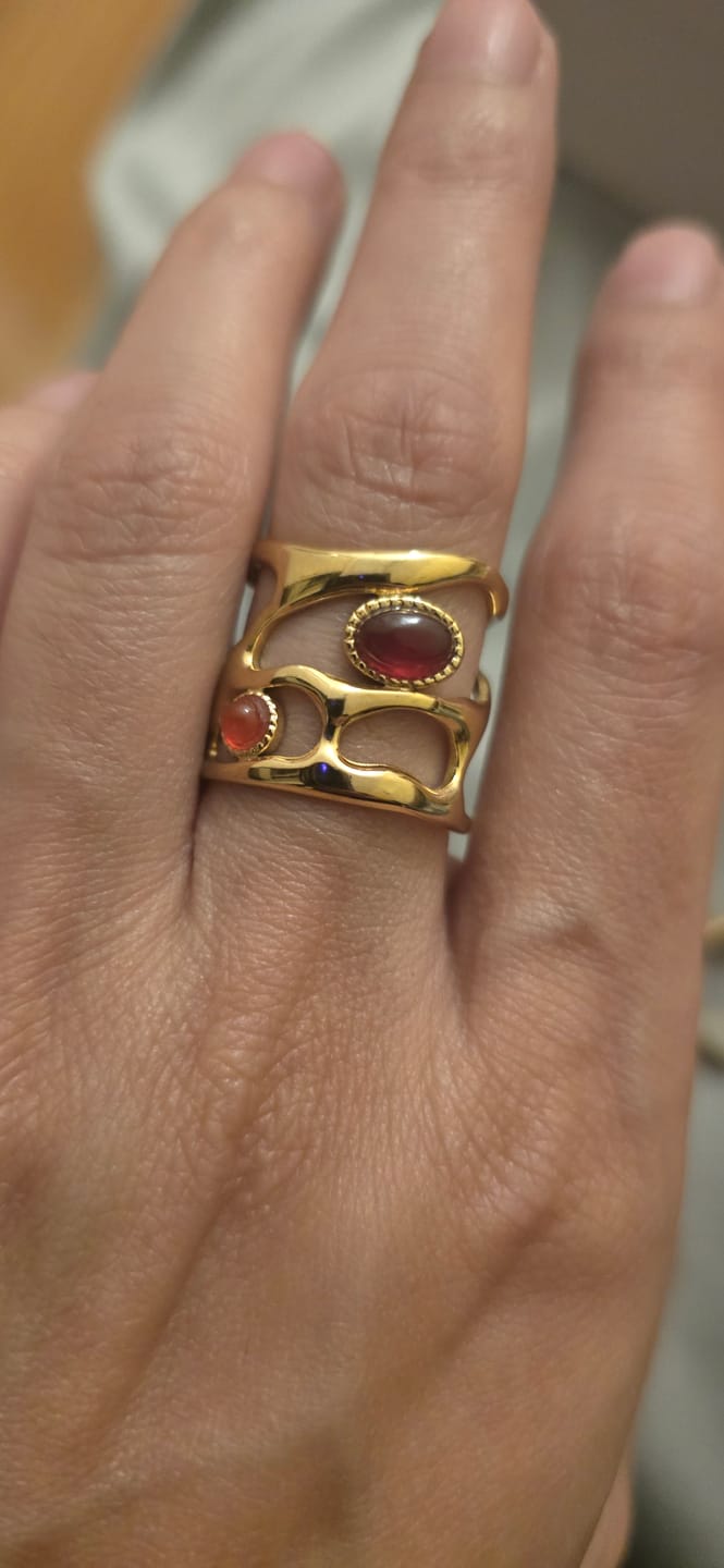 Customer photo review of Statement Gemstone Gold Ring
