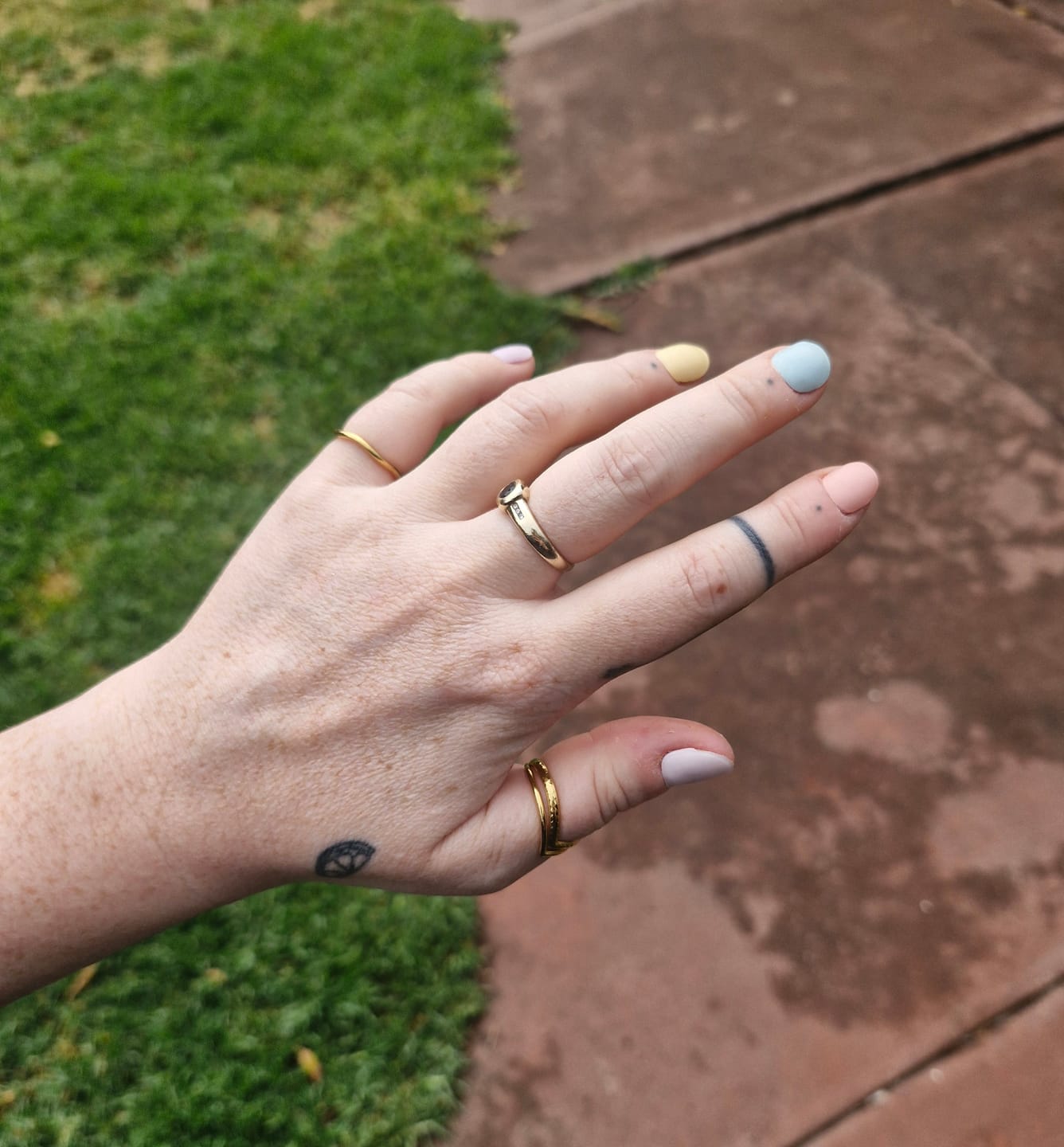 Customer photo review of Pastel Rainbow DIY Semicured Gel Nail Sticker Kit