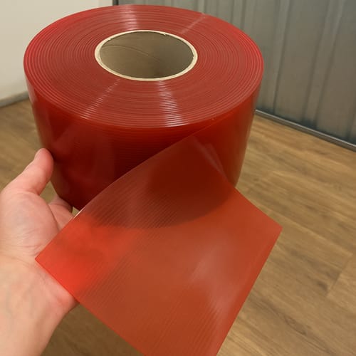Customer photo review of Anti-UV Red PVC Strip Cut to Size – UV Protection, Basic & Certified Welding Grades, Flexible, Durable, 200mm/300mm Widths, 50m Roll