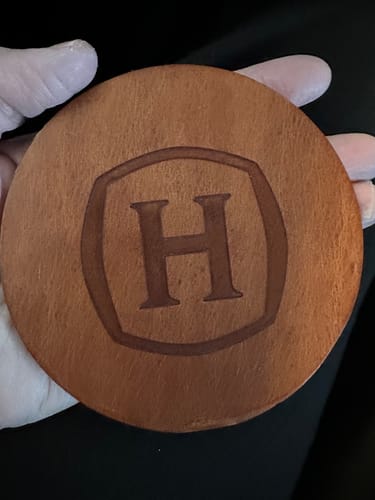 Customer photo review of Round Leather Coasters - Set of 4