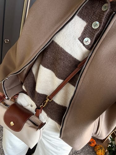 Customer photo review of Autumn Stripes Pullover - Coffee/Creme