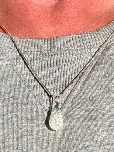 Customer photo review of Glacier Drop Pendant with Infused Ash